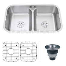 33 polegadas cUPC aço inoxidável Undermount Low Divider Kitchen Sink com dupla tigela